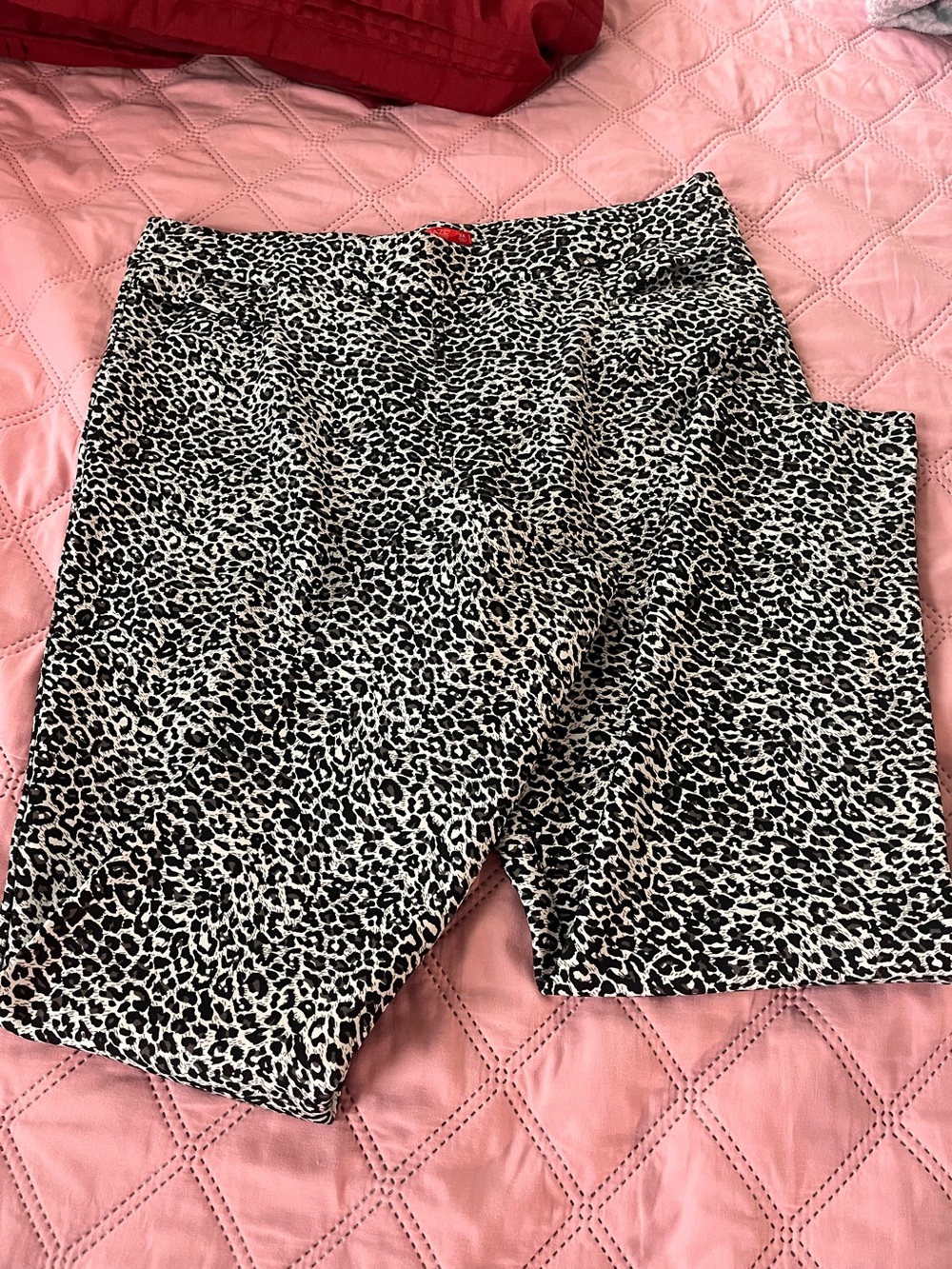 Leopard Print Boot Cut Pants - Black & White